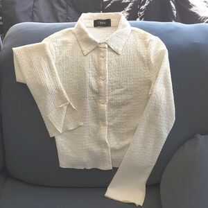 Cider Cream Button-down Lightweight Blouse